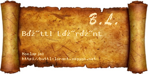 Büttl Lóránt névjegykártya